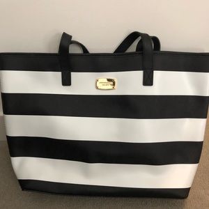 Michael Kors Black & White Striped Tote